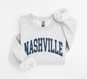 Nashville City Sweatshirt, Tennessee TN Pullover, Vintage Aesthetic, Trendy Travel Destination Gift, Unisex Crewneck Sweatshirt