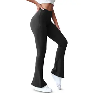 ARTFREE Womens High Waist Flare Yoga Pants with Pockets Butt Lifting Workout Athletic Bootleg Leggings