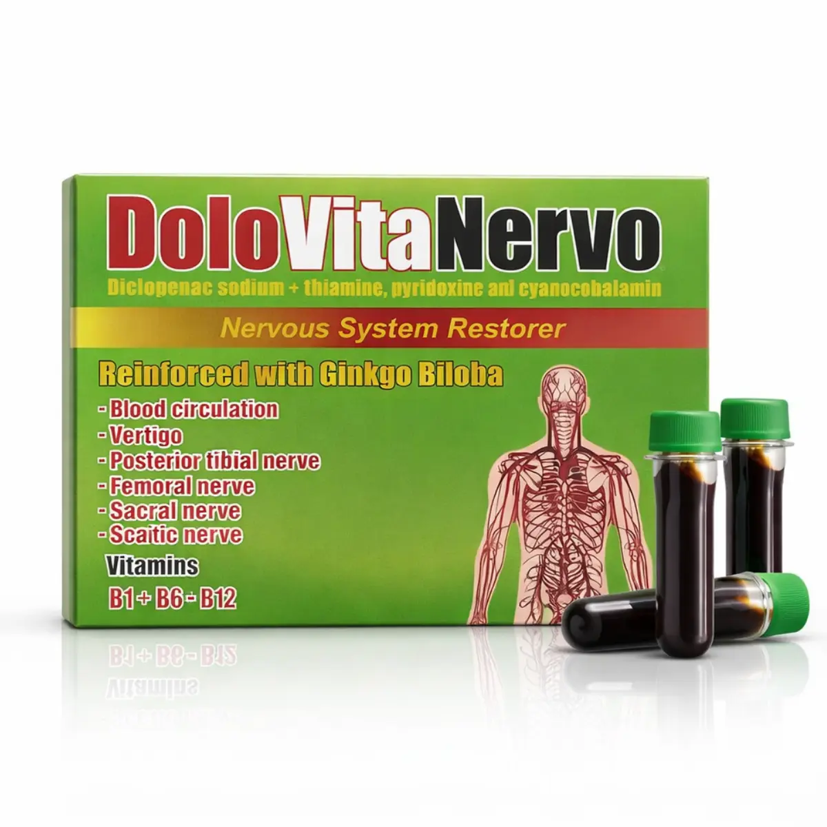 2 BOXES - Dolo Vita Nervo Multi-Vitaminico Ginkgo Biloba Curcuma