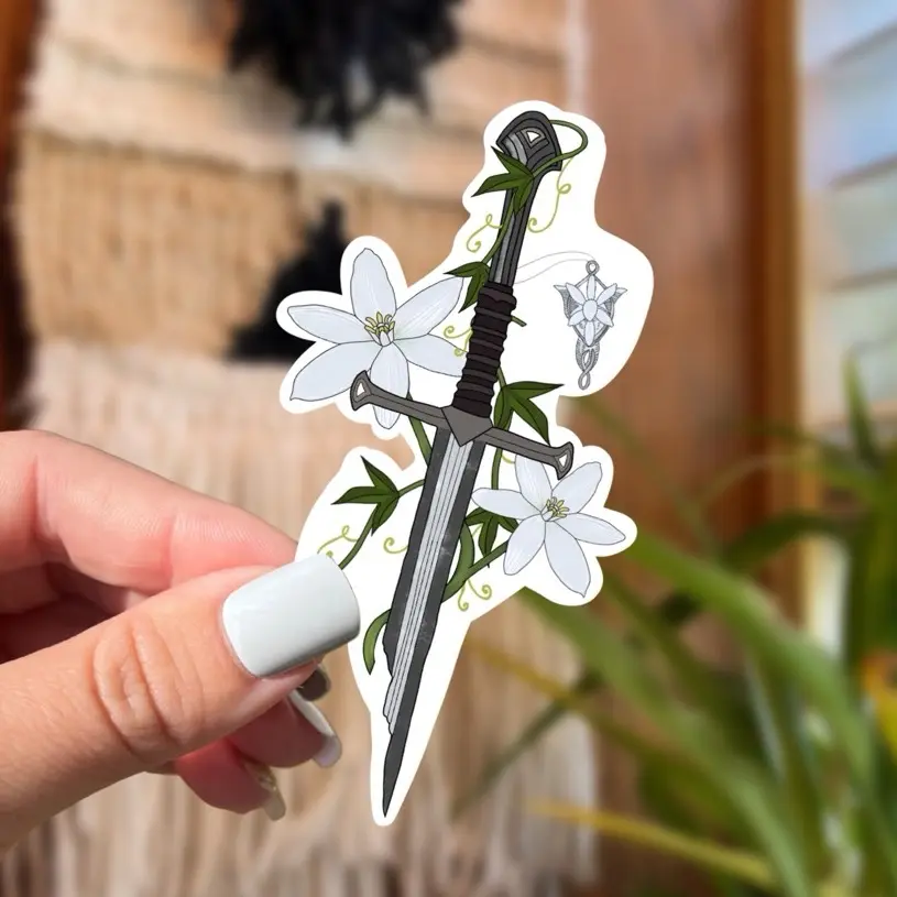 Lord of the Rings Sticker Decor Decorative Tiles Sticker Vinyl Ornaments Narsil Sword LOTR