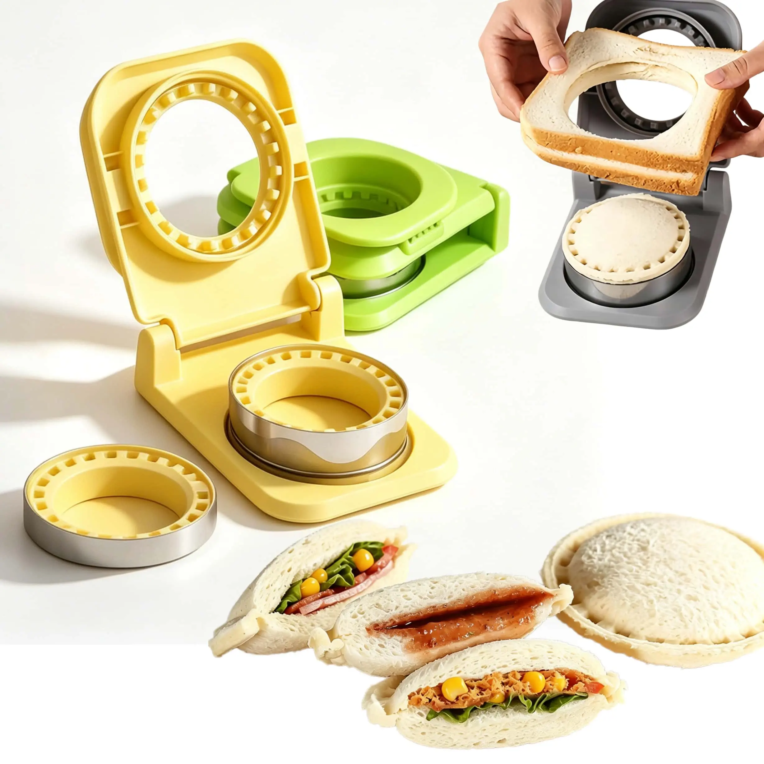 Crustless Sandwich Cutter 1/2 Counts Cookie Cutters Home Plastic Cutter, Creative Cutting Tool for Home Kitchen Couple Breakfast Production, Kitchen Accessories, Baking Utensils, Baking Tools, Baking Essentials, Summer for Gift-MM