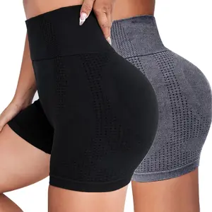 2 pieces Women's Yoga Shorts  Fitness Leggings for Running and Cycling Breathable Sports Shorts High Waist  Workout Gym Clothing
