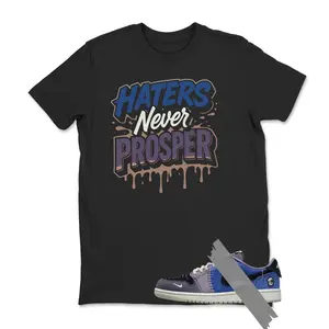 Shirt Match AJ 1 OG Zion Williamson Voodoo Alternate Sneaker Haters Never Prosper, Shirt for Sneakerheads, Retro 1s Tee, Black Tshirt