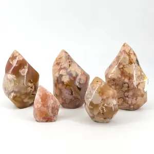 【Star Gate】1 count Flower Agate Flame Cherry Blossom Agate Flame, Flame Shape , Crystal Chakra Stone