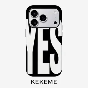Creative YES pattern, stylish and unique 2-in-1 mobile phone case Protector, durable and anti-drop, suitable for iPhone 17 16 15 14 13 12 11 Plus Pro Max Air, Samsung Galaxy S series and A series, gifts for relatives and friends