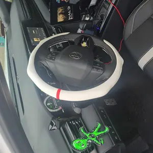 Napa Nappa Leather Centering Mark Steering Wheel Cover Quick Turn Non-Slip Breathable Ultra-Thin Universal Grip Cover for Four Seasons Car Accessories Automotive Car Gifts