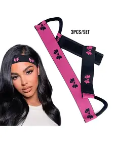 Lace Melting Bands, Elastic Edge Wrap for Wigs, Ear Free No Ear Pressure Adjustable Wig Headbands Hair Styling Accessories Wig Tools for Women 3 Pcs