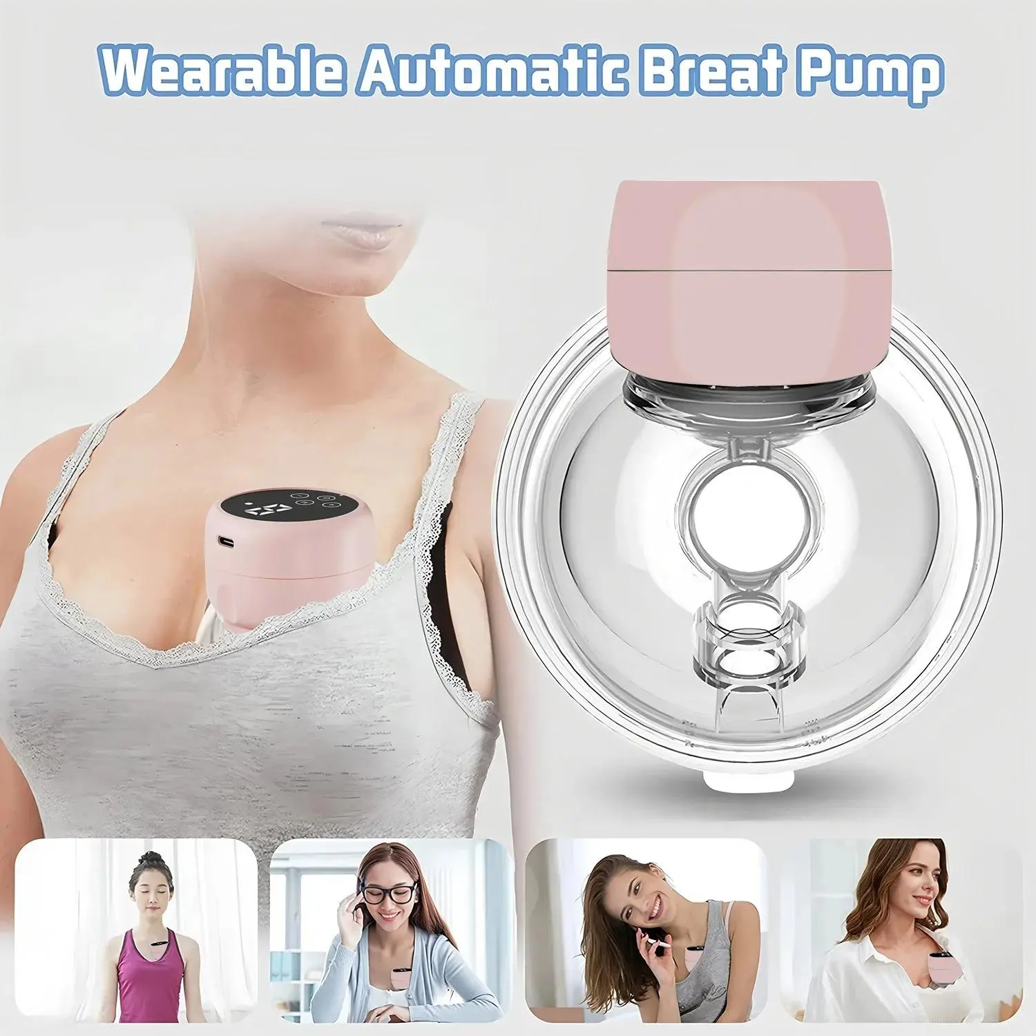 New Wearable Electric Breast Pumps Portable Hands Free Breast Pump Silent Comfort Breast Milk Extractor Collector PCS