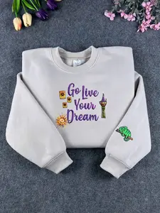 Embroidered Go live your dream sweatshirt, Embroidered sweatshirt, Magic Kingdom sweatshirt