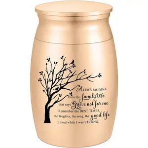 3 Inches Small Tree of Life Aluminum Mini Urn for Ashes - Cremation Keepsake Memorial Holder for Human Ashes - Women Men