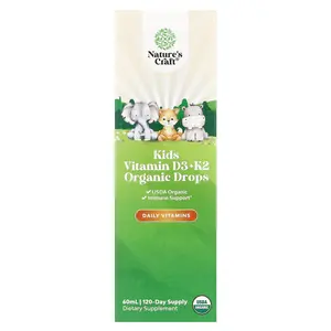 Nature's Craft Kids Vitamin D3 + K2 Organic Drops, 60 ml
