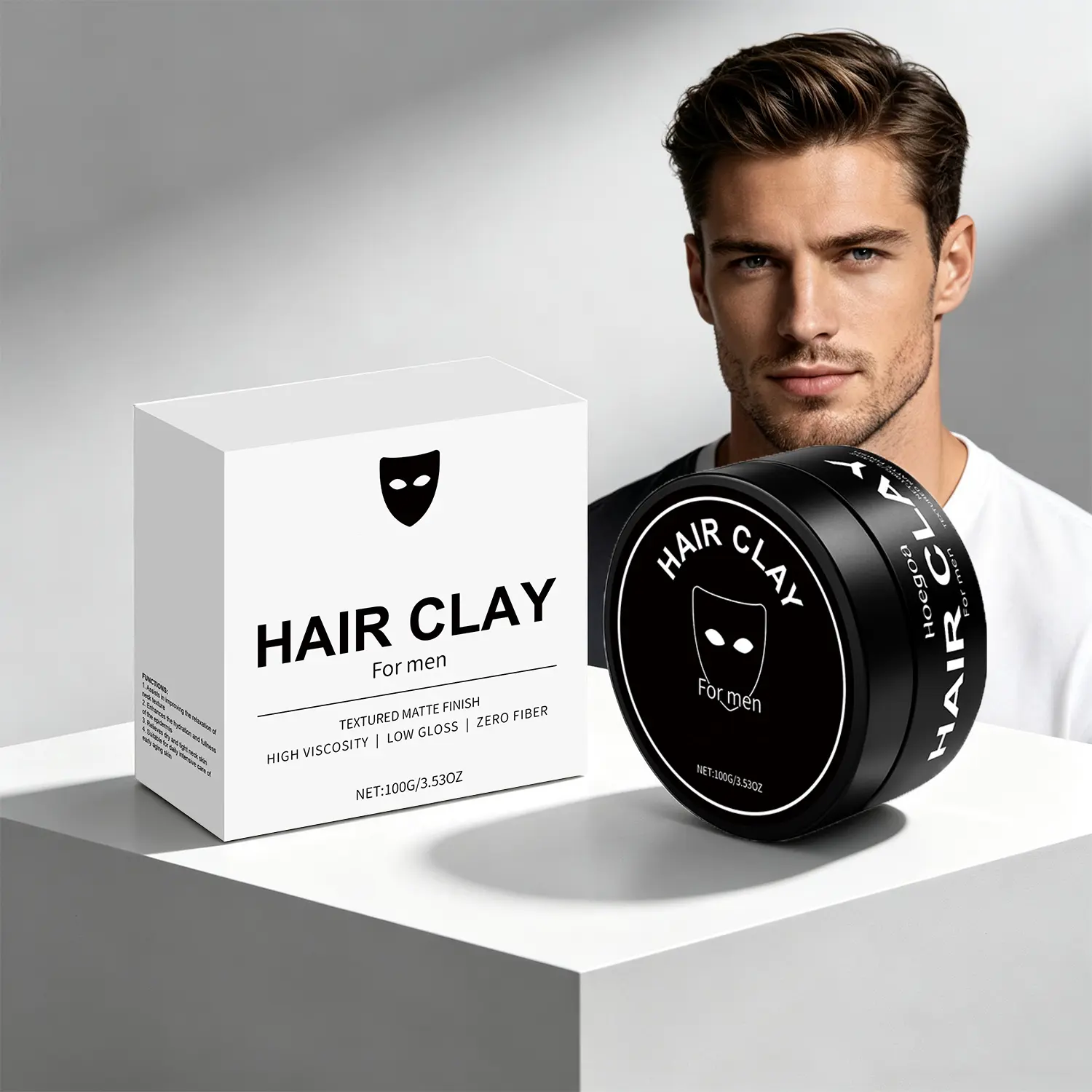 Men's Matte Hair Clay Hair Styling Paste Lightweight Texturizing Formula Natural Volume Flexible Hold Matte Finish Easy Daily Hair Styling for All Hair Types 100g