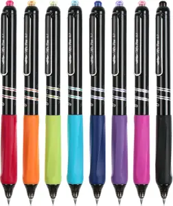 Retractable Gel Pens, 8 Pack, Vibrant Barrels, Fast Dry, Colorful Ink Gel Pens Fine Point 0.7mm, Back to School Supplies