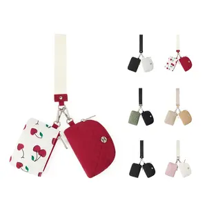 Telena TikTok Shop Spring Glow Up Mini Zip Around Wristlet Wallets for Women Coin Purse Wristlet Keychain Dual Pouch Wallet Wristlet Gift Women's small wallet  gift for her