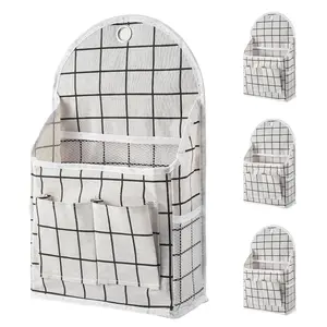 Transform Your Cluttered Closet! 4-Pack Cotton Linen Hanging Organizer Bags with Waterproof Coating & Mesh Pockets. Maximize Vertical Space for Dorms, Apartments & Bedrooms. Store Clothes, Socks & Accessories with Easy Wall Mounted Setup.