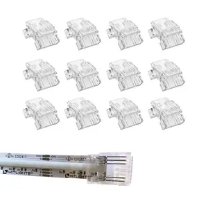 12mm 5 Pin RGBW Strip-to-Strip or Strip-to-Wire LED Connectors (12 Pack)