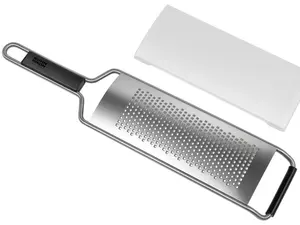 Essential Grater Fine - Stainless Steel with Silicone Base Ultra Sharp Durable Kitchen Tool