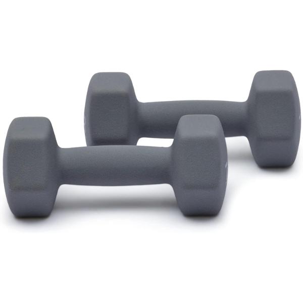 Neoprene Dumbbell Hand Weight Sets of 2 - 5LB Anti-Roll Anti-Slip Hexagon Shape Coated Weights for Fitness Training