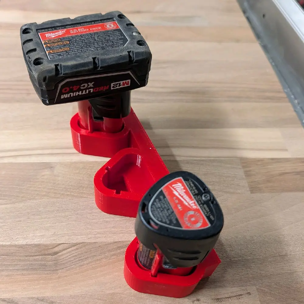 Milwaukee M12 Battery Holder. Holds 3 batteries, batteries not included