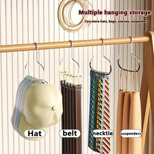 1/4pcs Multifunctional Non-Slip Metal Hooks | Suitable for Underwear, Ties, Suspenders, Scarves, Belts | Wall Mount for Bathroom, Bedroom, Closet, Wardrobe, Home, Dorm Storage Rack, Drying Racks