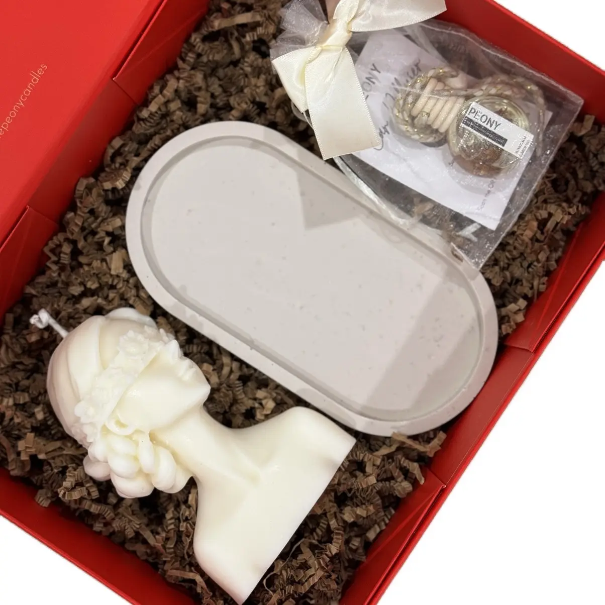 Peony Personalized Gift Box - Choose Name Up to 10 Characters for Valentine's Day, Mother's Day, Wedding, Graduation, and Friendship