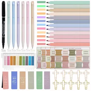 Bible Study Supplies [41 PCS] for Women - Bible Journaling Kit with Pastel Bible Highlighters & Pens, Bible Tabs Set and Bible Verse Gifts for Scripture Study