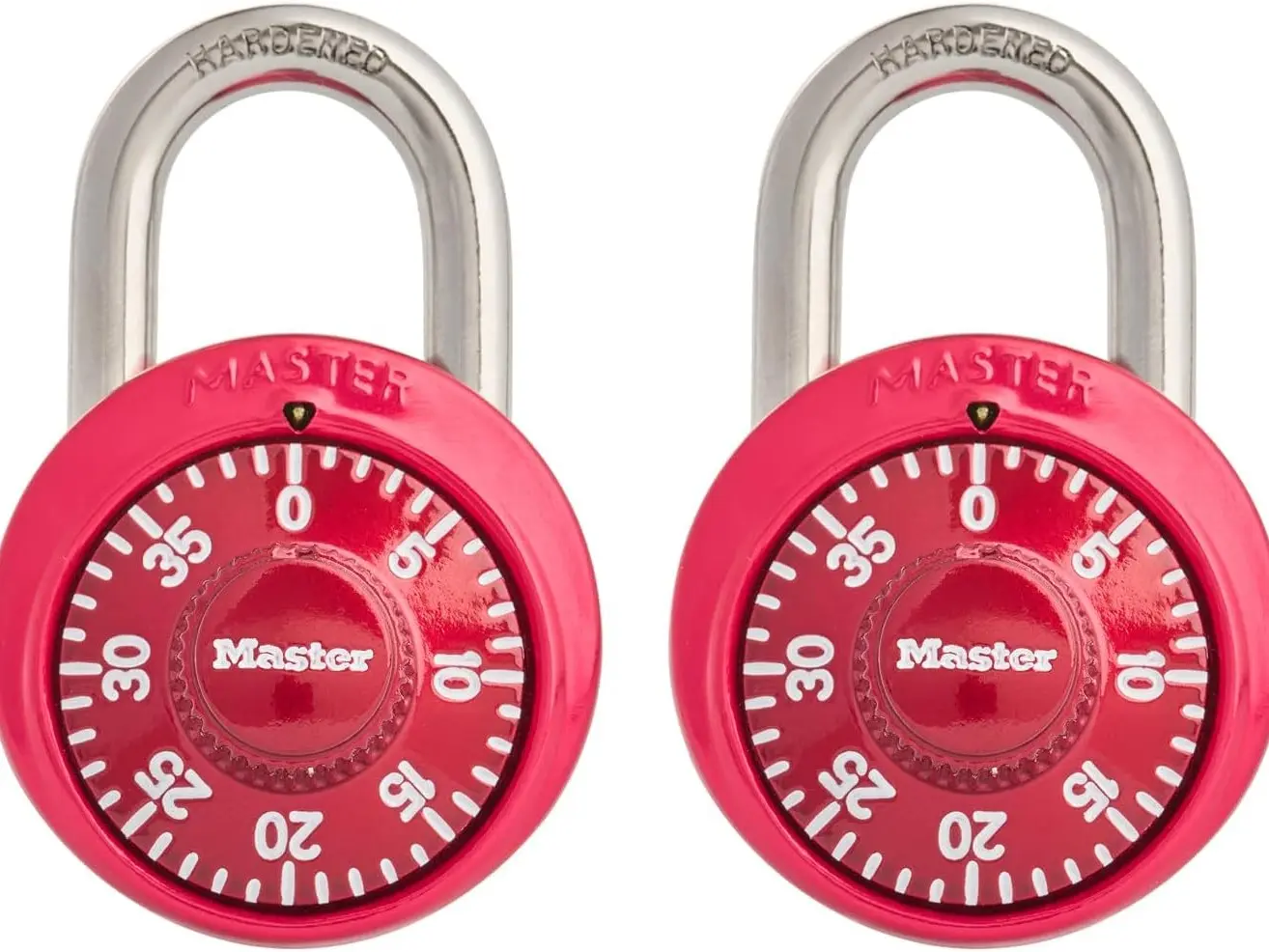 Master Lock 1530T Locker Lock Combination Padlock, 2 Count (Pack of 1), Colors May Vary, Red