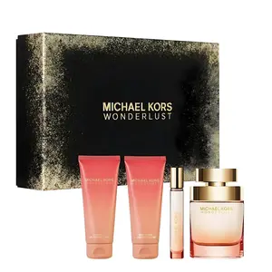 Michael Kors Wonderlust for Women 4 Pieces Gift Set, (3.4 Ounce Eau de Parfum Spray +3.4 Ounce Body Lotion +3.4 Ounce Shower Gel + 0.3 Ounce Eau de Parfum Spray)