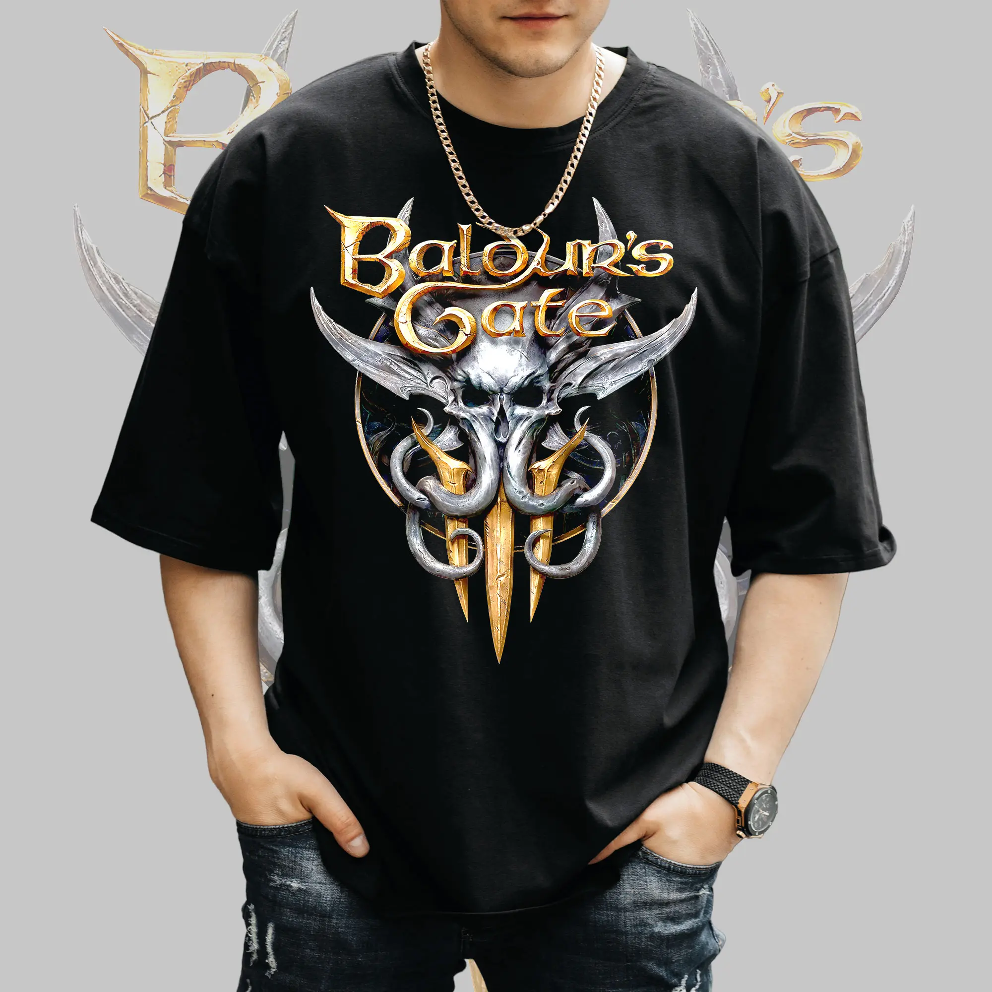 Video Games BG3 Vintage Menswear Tshirts Top Underwear