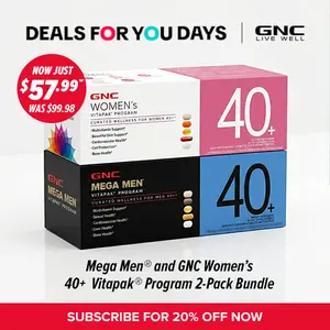 GNC 2-Pack Bundle: Women's 40+ Vitapak Program (30 Servings),Stress Support, Beautiful Skin, Bone Health & Omega-3s, Dietary Supplement, Natural Ingredient