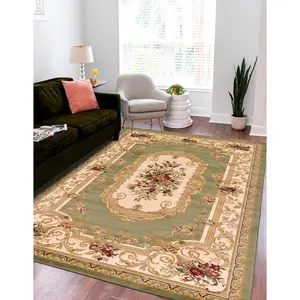 Green Classic Aubusson Rug