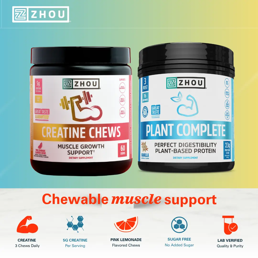Creatine Chews & Plant Complete Protein 2-Pack Bundle- TikTok Exclusive Pre & Post Workout Bundle Fitness Supplement Muscle Supplement