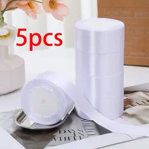 Gift Wrapping Ribbon (5 Rolls), Wedding Cake Gift Packaging Ribbon, Decorative Ribbon for Wedding Graduation Party, Home Party Decor christmas gift ideas  christmas decorations ekane baby shower decor