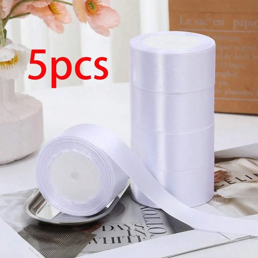 Gift Wrapping Ribbon (5 Rolls), Wedding Cake Gift Packaging Ribbon, Decorative Ribbon for Wedding Graduation Party, Home Party Decor christmas gift ideas  christmas decorations ekane graduation gifts graduation leis father's day gift