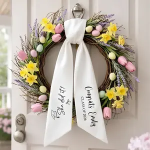 Personalized Graduation Wreath Sash 2026, Custom Name Congrats Grad Door Bow, Class of 2026 Graduation Door Decor, Senior Grad Gift