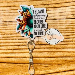 Pharmacy Tech Sunflower Badge Reel