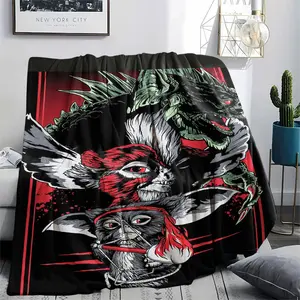 GREMLINS (16) Soft and Comfortable Flannel Blanket with Cartoon Design, Machine Washable Seasonal Throw for Home Living Room Napping Camping, Air Conditioner Blanket, Teen Room Holiday Decoration