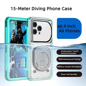 Luxury IPX8 Waterproof Phone Case for iPhone 17 16 15 Pro Max 14 13 Plus 12 11 16e Xs XR 7 8 SE General 6.9 inch 360 Full Cover