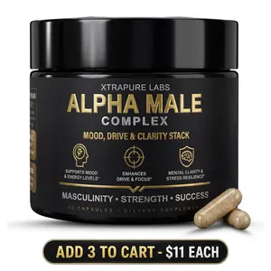 Alpha Male Complex Capsules – Mood, Drive & Mental Clarity Stack | Black Maca & Ashwagandha | 30 Capsules