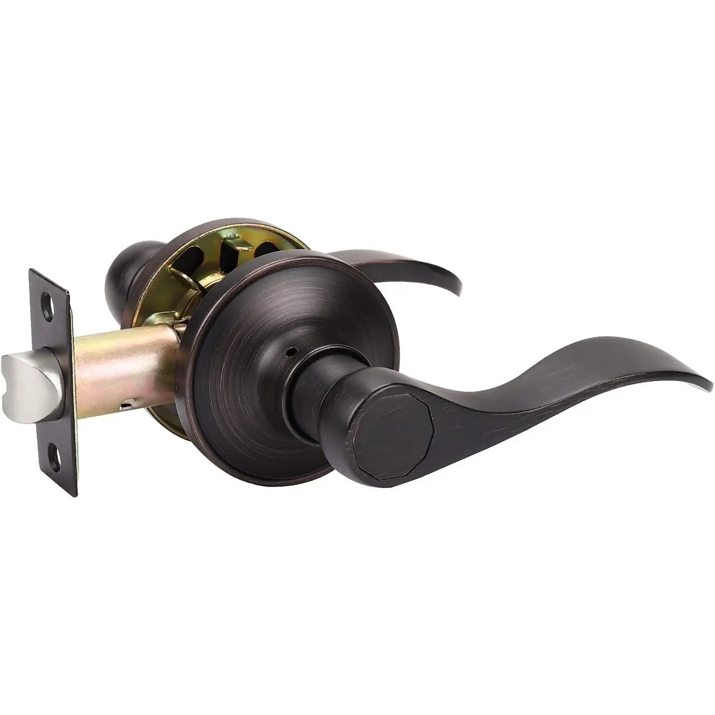 1 Pack Rubbed Bronze Passage Door Handles Contemporary Door Lever Handles for Clot/Hallway, Classic Left and Right Door Knobs