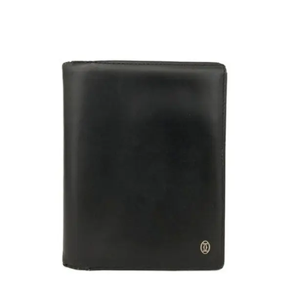 Pre-owned Other Other Pasha de Cartier Leather Bifold Wallet Black 12764682760/753144