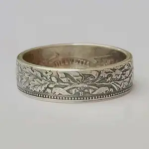 1pc Vintage Snowflake Franc Coin Pattern Ring, Fashionable Design for Parties and Casual Wear