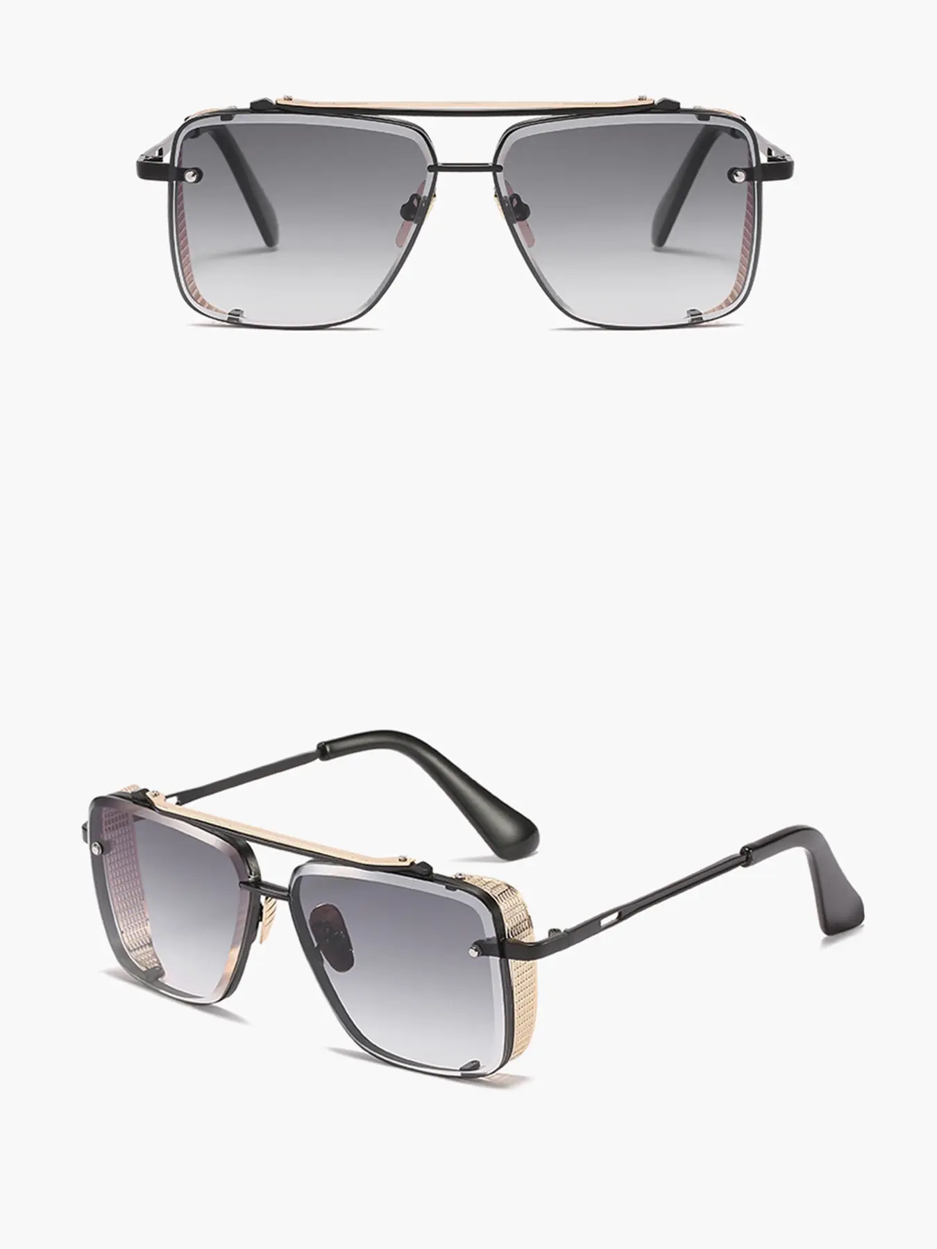 2025 Fashion Men's Sunglasses UV400 Sunglasses Black Gradient Lens High end Metal Frame Outdoor Driving Essential New Trendy Item