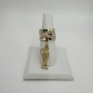 Santa Muerte Semanario Ring Gold Plated Unique Design Multiple Sizes Available Luxurious Touch