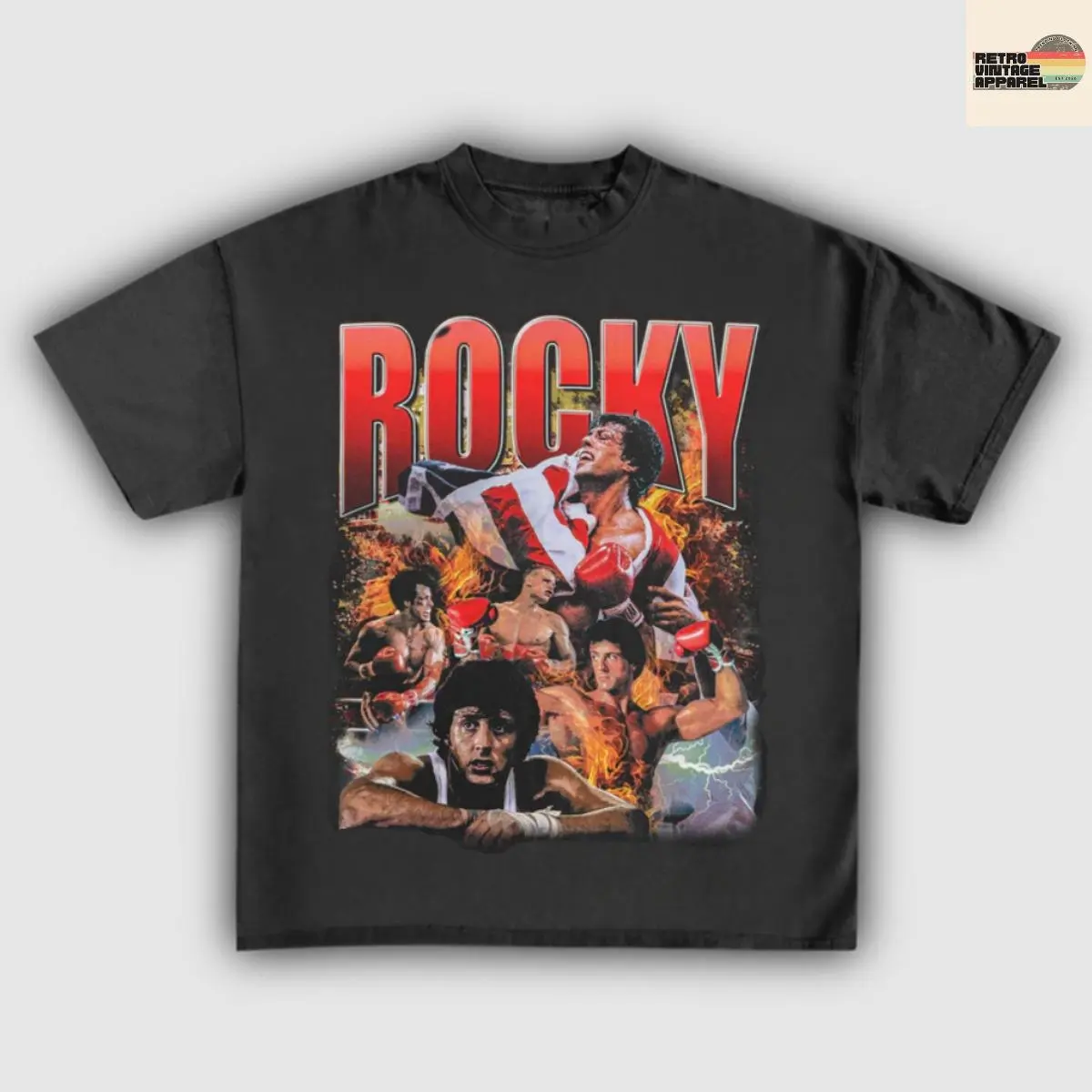 Adults  ROCKY BALBOA VINTAGE Graphic T-Shirt, summer tee, vintage y2k, graphic tees, Bootleg Boxing tshirt, Sport Boxing 4
