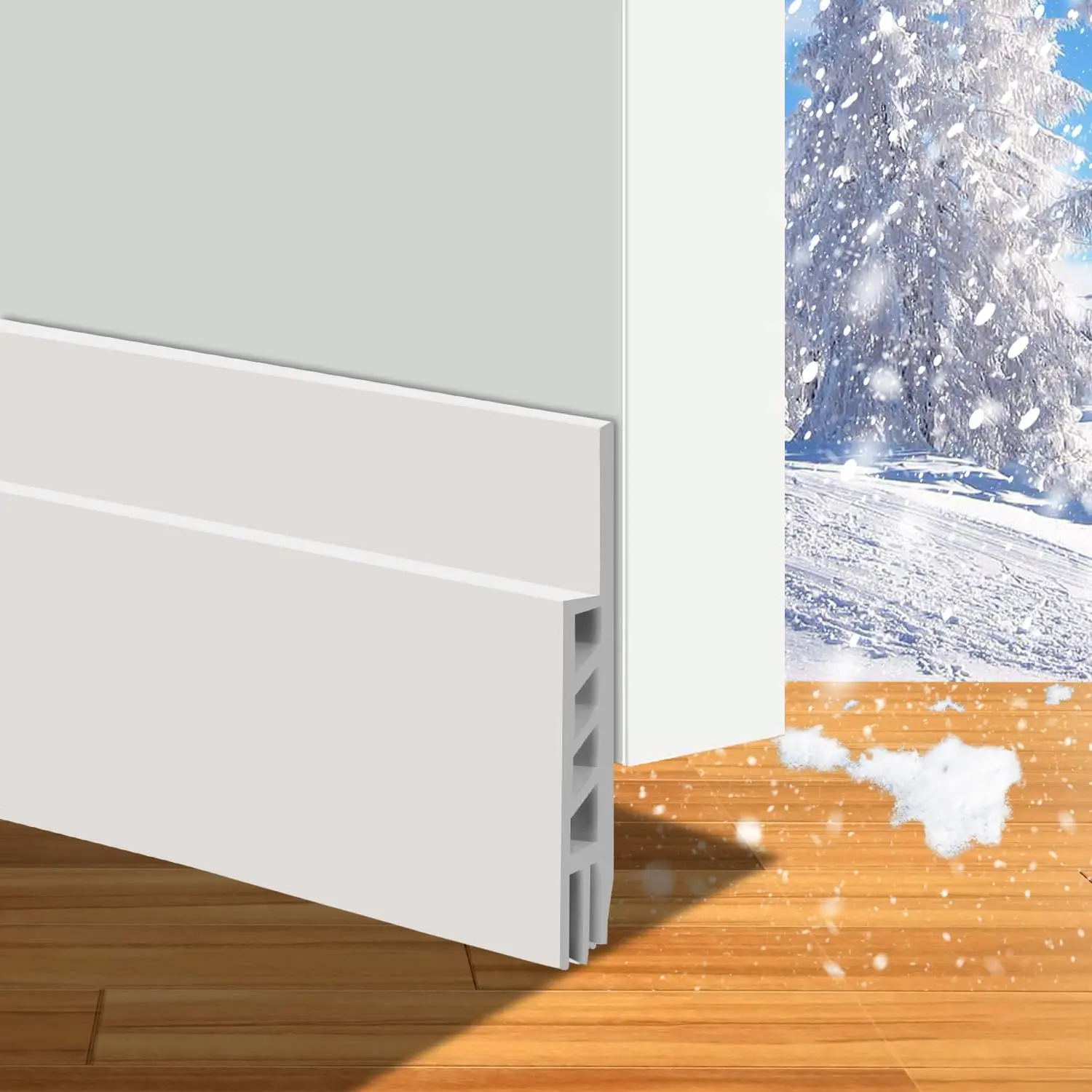 Christmas Gift 2 Pack Door Draft Stopper, Door Sweep, Exterior/Interior, Door Bottom Seal, Dust/Noise Insulation, Weather Stripping, Draft Guard