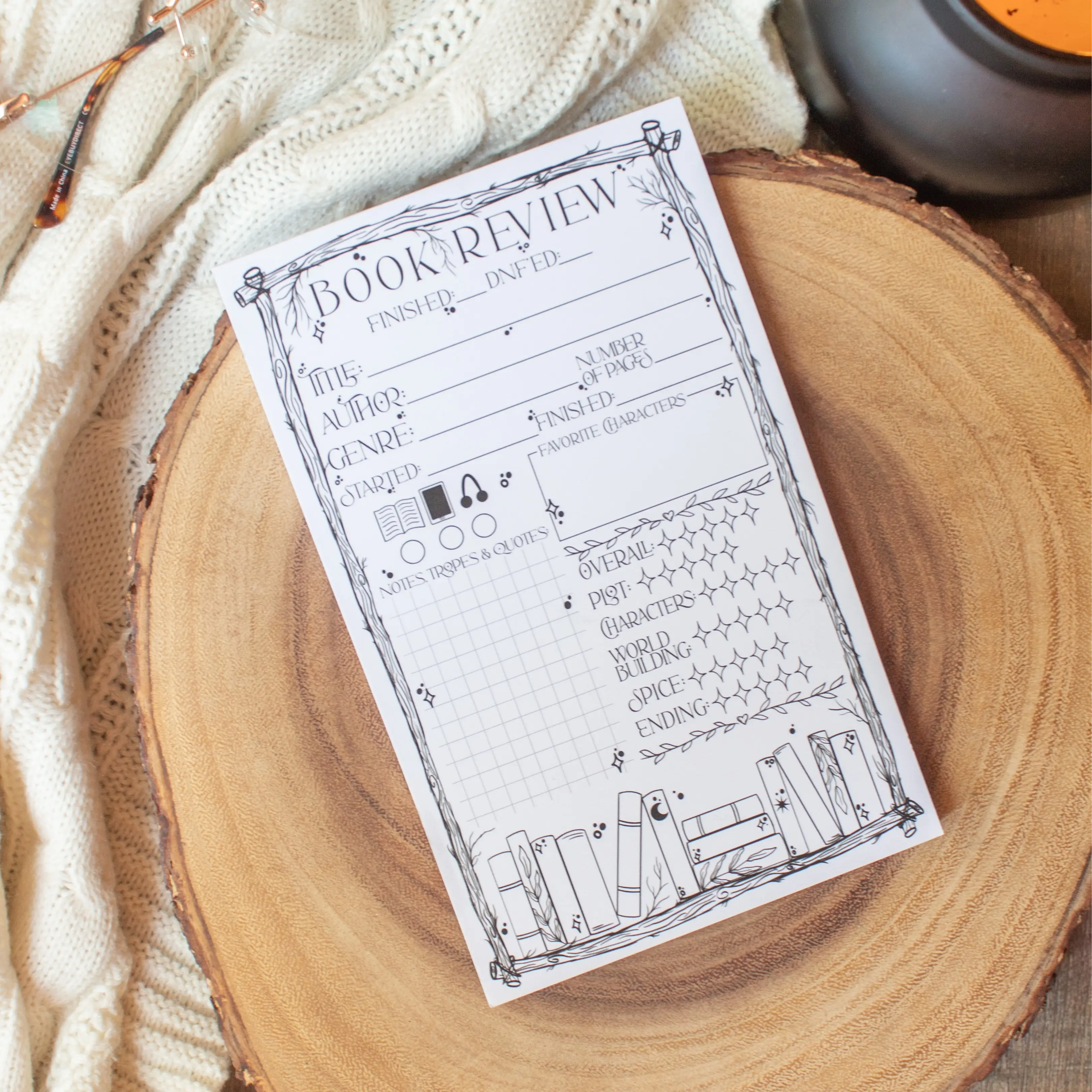 Guided Book Review Notepad | 5x8 | 50 Pages | 70lb Paper