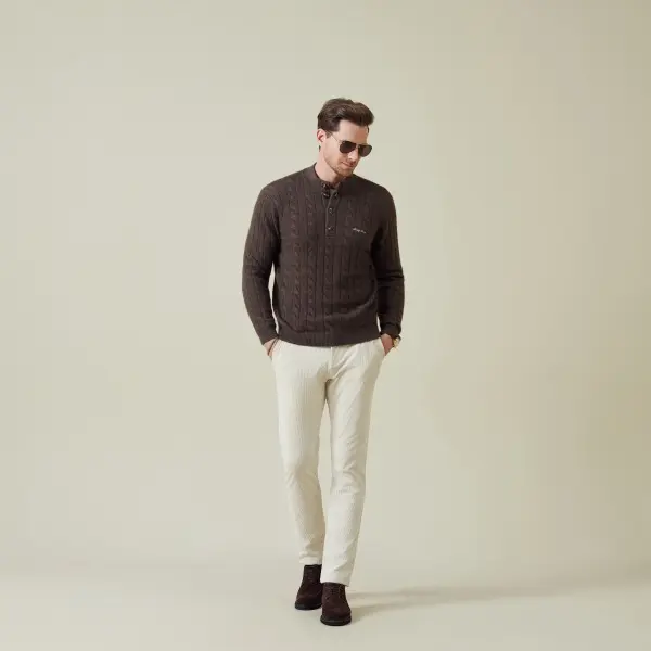 RAIDY BOER Men's Slim Fit Mock Turtleneck Sweater Classic Knit