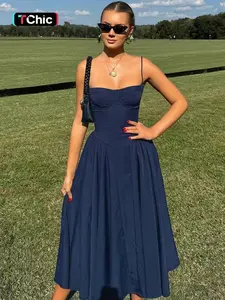 Women's Plain Backless Bodycon Dress, Elegant Minimalist Spaghetti Strap Sleeveless Dress for Party Club Holiday, Ladies Summer ClothesGiftGiftGift