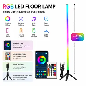 360° RGB Floor Lamp, Color Changing LED Corner Light with Music Sync, App & Remote Control, Smart Ambient Lighting for Bedroom, Living Room, Gaming Setup,LED Floor Lamp,Bedroom,Living Room,Gaming Room